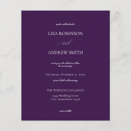 Budget Dark Violet Lila Calligrafy Wedding Flyer