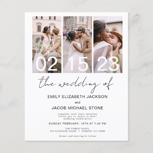 Budget Das Hochzeitsstipendium Foto ganz Minimalis Flyer (Vorne)