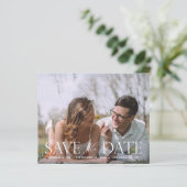 Budget Das Script H Modernes Foto Save the Date (Stehend Vorderseite)
