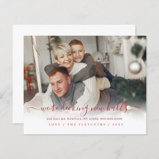 Budget Decke neue Hallen Umzug Holiday Card (Vorne/Hinten)