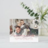 Budget Decke neue Hallen Umzug Holiday Card (Stehend Vorderseite)