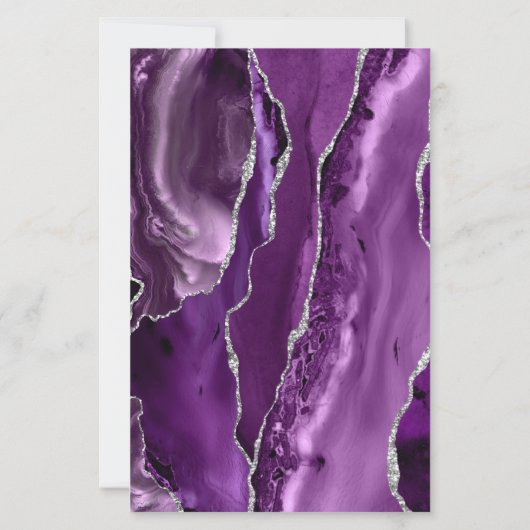 Budget Deep Lila Silver Agate Corners Wedding (Rückseite)