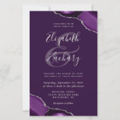 Budget Deep Lila Silver Agate Corners Wedding (Vorderseite)