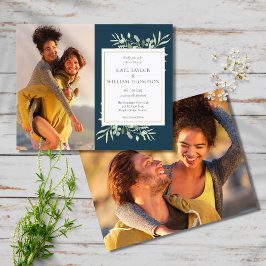 Budget Deep Sea Blue Foto Einladung Hochzeit