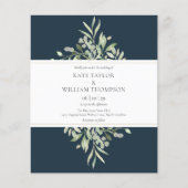 Budget Deep Sea Blue Greenery Hochzeitssemble Foto (Vorderseite)