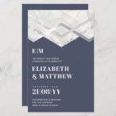 BUDGET DEKO Dusty Blue Silver Minimalistisch Weddi (Vorne/Hinten)