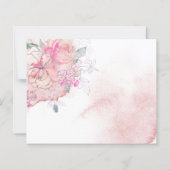 BUDGET Delicate Floral Hochzeit Einladung. (Rückseite)