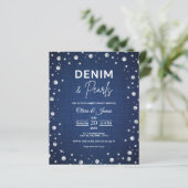 Budget Denim and Pearls Couple's Shower Einladung (Stehend Vorderseite)