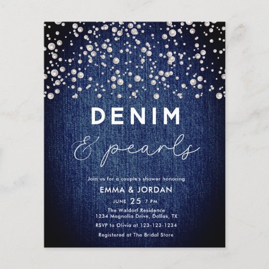 BUDGET Denim Diamonds Pearls Blue Couple Dusche Flyer (Vorne)