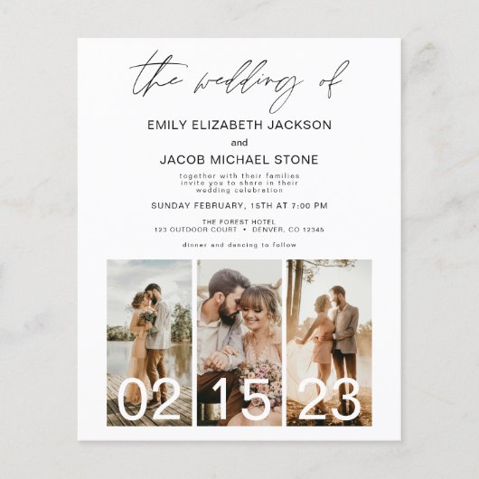 Budget Die Hochzeit des Minimalistischen QR-Codes (Vorderseite)