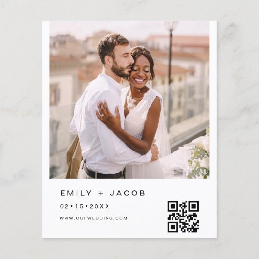 Budget Die Hochzeit des Minimalistischen QR-Codes Flyer (Hinten)