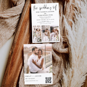 Budget Die Hochzeit des Minimalistischen QR-Codes Flyer