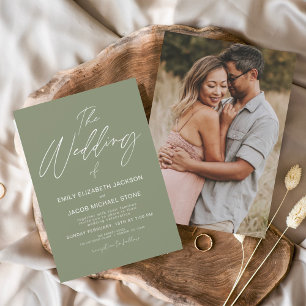 Budget Die Hochzeit grüner Typografie