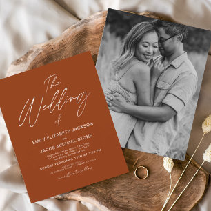 Budget Die Hochzeit von Burnt Orange Foto Elegant Flyer
