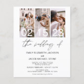 Budget Die Hochzeit von Foto Collage White Wedding Flyer (Vorne)