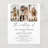 Budget Die Hochzeit von Foto QR-Code Einladung (Vorderseite)