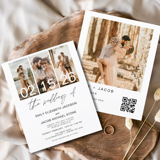 Budget Die Hochzeit von Foto QR-Code Einladung Flyer