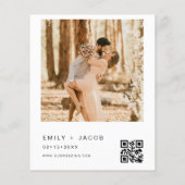 Budget Die Hochzeit von Foto QR-Code Minimalistisc (Rückseite)