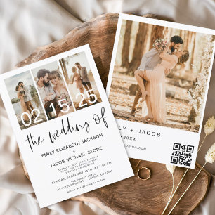 Budget Die Hochzeit von Foto QR-Code Minimalistisc