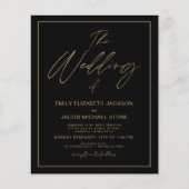 Budget Die Hochzeit von Gold Black Elegant (Vorderseite)