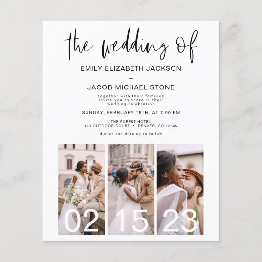 Budget Die Hochzeit von Minimalistischem QR-Code S Flyer (Vorne)