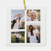 Budget Die schönste Zeit Weihnachten Multi-Foto Keramikornament (Vorderseite)