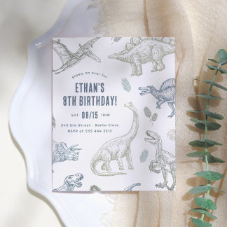 Budget Dinosaur Geburtstagsparty Einladung