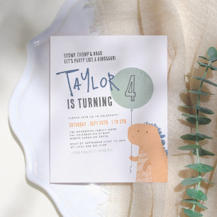 Budget Dinosaur Geburtstagsparty Einladung