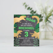 Budget Dinosaur Kinder Boy Dino Geburtstag Einladu (Stehend Vorderseite)