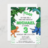 Budget Dinosaur Kinder Dino Trex Geburtstagseinlad (Vorne/Hinten)