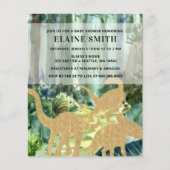 Budget Dinosaur Unisex Kinderdusche Einladung (Vorderseite)