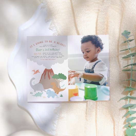 Budget Dinosaur & Volcano Boy Foto Geburtstagspart