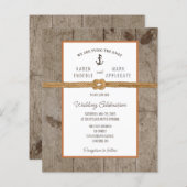 Budget Dockside Rope Rustic Hochzeit Einladung (Vorne/Hinten)