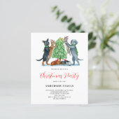 Budget Dog Cat Weihnachtsfeier Party Einladung (Stehend Vorderseite)