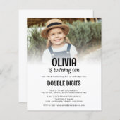 Budget Doppel-Ziffern Foto Weiß 10. Party (Vorne/Hinten)