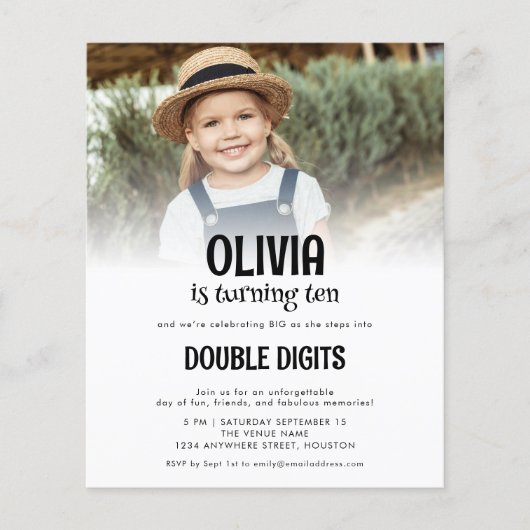 Budget Doppel-Ziffern Foto Weiß 10. Party (Vorderseite)