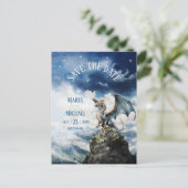 Budget Dragon Wedding Save the Date Postcard Postkarte (Stehend Vorderseite)