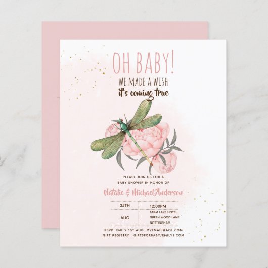 BUDGET DRAGONFLY machen eine Wunschdusche floral (Vorne/Hinten)