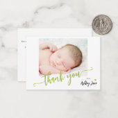 Budget Drehbuch Foto Babydusche Vielen Dank Mitteilungskarte (Vorderseite/Rückseite Beispiel)