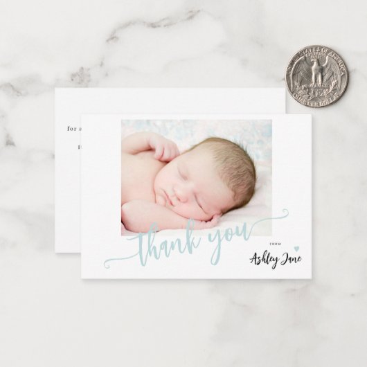 Budget Drehbuch Foto Junge Dusche Danke Mitteilungskarte (Vorderseite/Rückseite Beispiel)