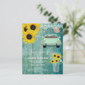 Budget Drive BY Wedding Einladungen - Cartoon Coup (Stehend Vorderseite)