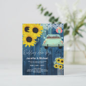 Budget Drive BY Wedding Einladungen - Cartoon Coup (Stehend Vorderseite)