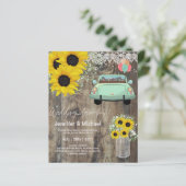 Budget Drive BY Wedding Einladungen - Cartoon Coup (Stehend Vorderseite)