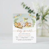 Budget Dschungel Party Boy Baby Sprinkle Einladung (Stehend Vorderseite)