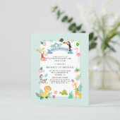 Budget Dschungeltiere 1. Geburtstag Einladung (Stehend Vorderseite)