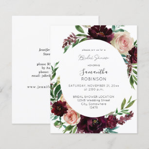 Budget Dunkelburgunder & Rosa Florales Brautjungfe