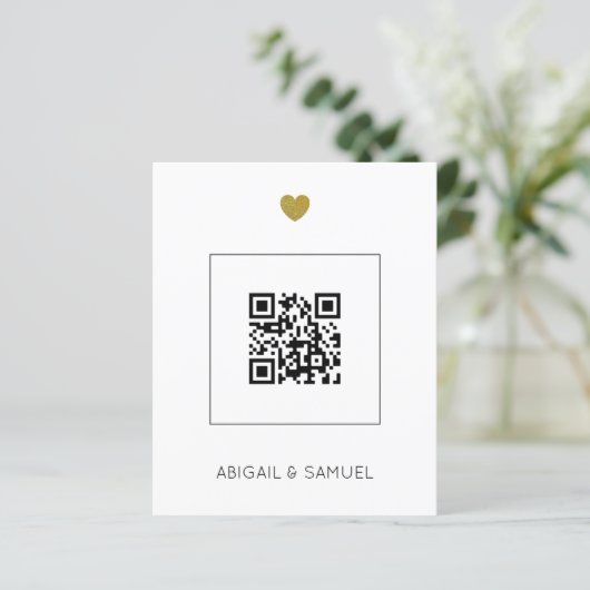 Budget Dunkelgrau QR Code Alles in einer Hochzeit (Stehend Vorderseite)