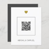 Budget Dunkelgrau QR Code Hochzeit Einladung (Vorne/Hinten)