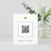 Budget Dunkelgrau QR Code Hochzeit Einladung (Stehend Vorderseite)