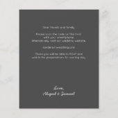 Budget Dunkelgrau QR Code Hochzeit Einladung (Rückseite)